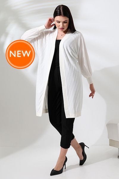 Şiir Lapaz Women's - Soft Stretch Combed Cotton, Wide Raglan, Bat Sleeve and Comfortable Cut Cardigan