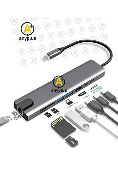 a+ anyplus Macbook Pro Air Usb Type-c Hub Dönüştürücü Çoklayıcı Usb Hdmi, Tf,...