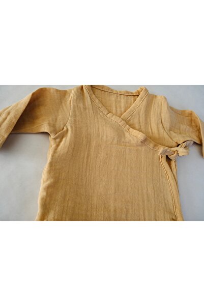 runbaby Double Layer Muslin Fabric Double Breasted Collar Baby Kimono