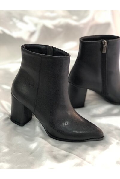 Hg Ayakkabı JUNO ΜΑΥΡΕΣ ΔΕΡΜΑΤΙΝΕΣ ΧΕΙΜΕΡΙΝΕΣ ΜΠΟΤΑΚΕΣ ΜΕ ΤΑΚΟΥΝΑ ΜΕ ΦΕΡΜΟΥΑΡ