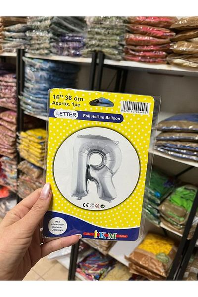 BALON HOME Silver Colored 16" (36 cm) Letter Foil Balloon Assortment