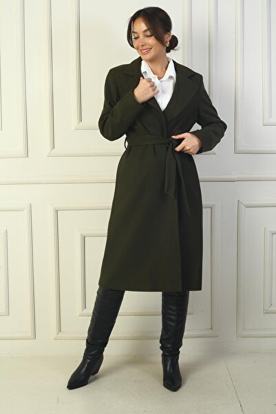 By Saygı Бічні кишені На підкладці Всередині на підкладці Талія з підкладкою Застібка на кнопках Пряме пальто KEsim Імпортне пальто з капюшоном