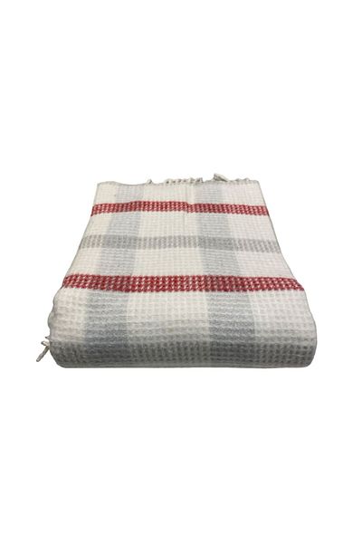 Lady Home Double Scotch Blanket - Textured Cotton, 180*220 Cm, Cream