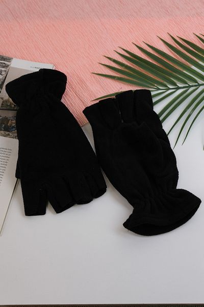 Jack Ferrero Winter Black Thermal Fleece Gloves - Short