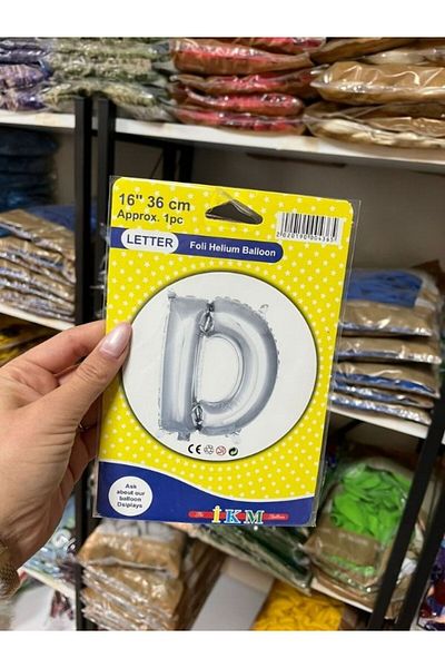BALON HOME Silver Colored 16" (36 cm) Letter Foil Balloon Assortment