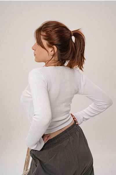 AtegeWear Y2K Harajuku - White Long Sleeve Crop Bow