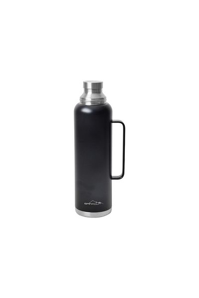 NURGAZ Campout Black Thermos - Double Layer, 1500 ml