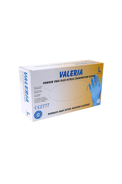 Apex Plus Valeria Nitrile Powder Free Gloves Blue Size L