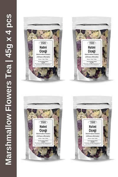 TOS The Organic Spices 45 g X 4 Pieces Marshmallow Flower Tea - Marshmallow Flowers Tea |   Advantageous Set