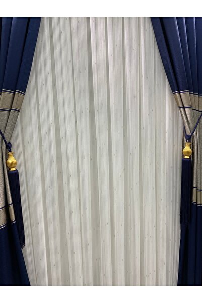 beatiful Tulle Curtain Gold Striped Heavy Weight Density Density Woven New Season 1/3 Density Pleated Pipe Pleat
