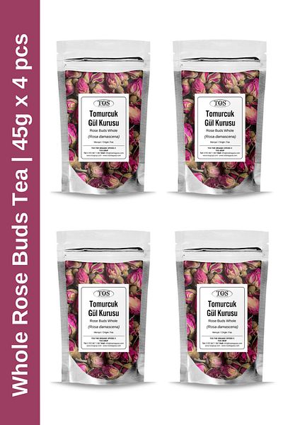 TOS The Organic Spices 45 Gr X 4 Pieces of Bud Rose Dried Tea - Advantageous Set