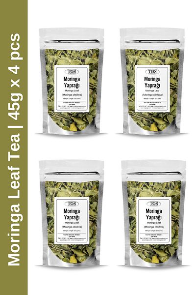 TOS The Organic Spices Moringa Leaf Tea - 45 Gr X 4 Advantageous Set