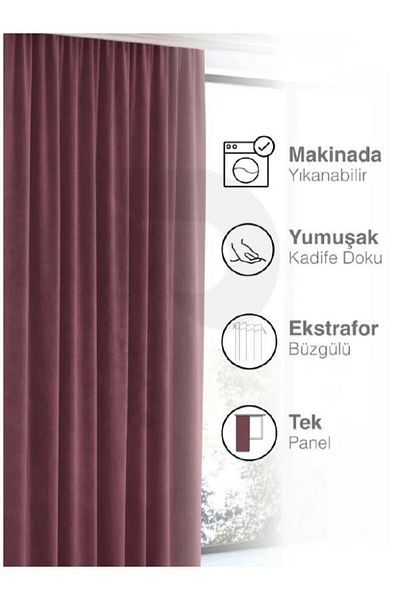 Karasi YİĞİT CURTAIN BLANKET DRIED ROSE EXTRAFOR SPLITTER FLAT ISLAND PHONE CURTAIN