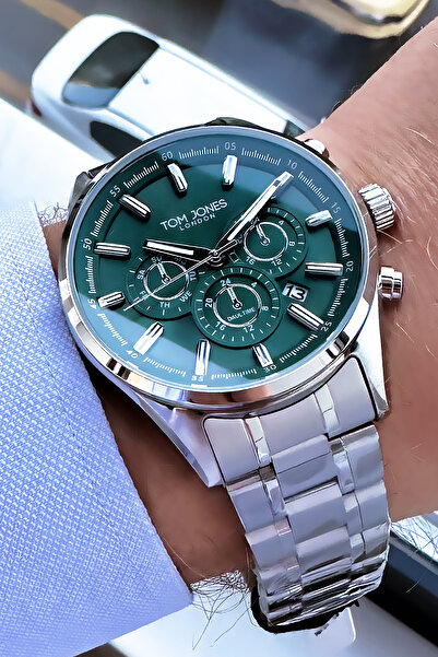 Tom Jones Orijinal Erkek Kol Saati 3 Atm Su Geçirmez Gümüş Renk Çelik Kordon ...