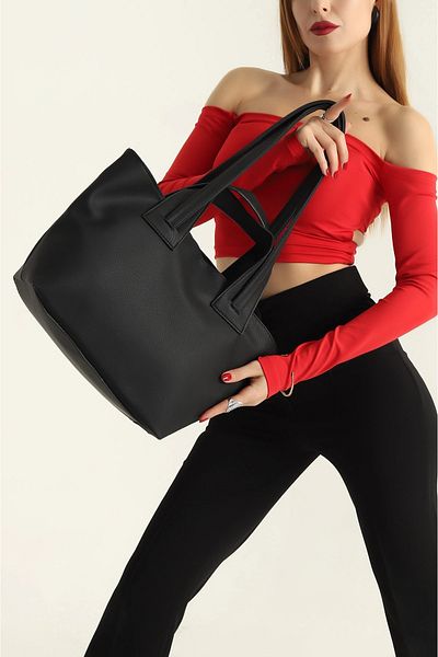 ARTON Black Large Size Lined Casual Hand and Shoulder Bag