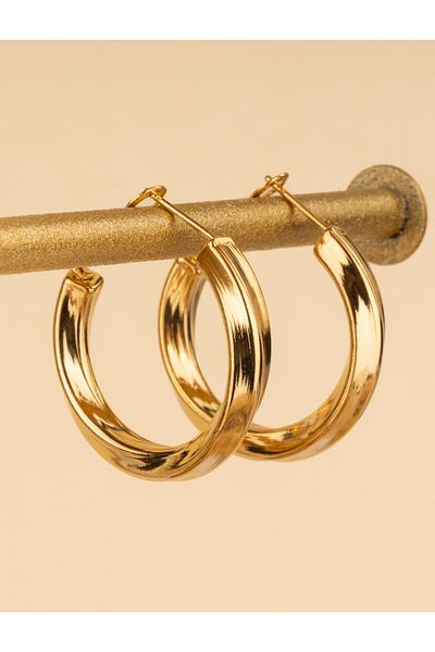Monilia Women's Elegant Hoop Steel Earrings