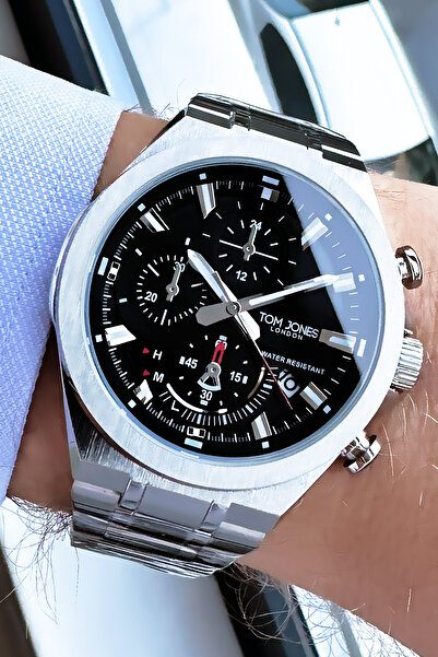 Tom Jones Orijinal Erkek Kol Saati 3 Atm Su Geçirmez Gümüş Renk Çelik Kordon ...