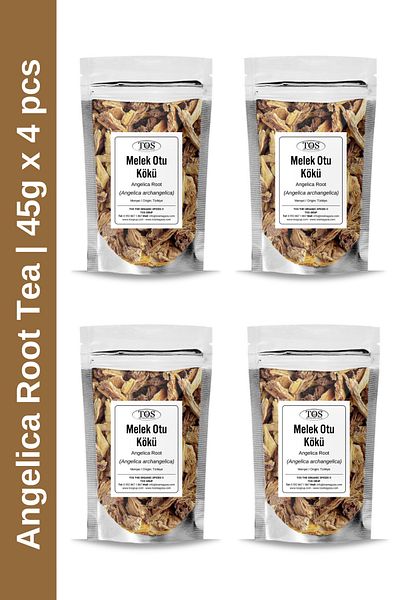 TOS The Organic Spices 45 Gr X 4 Pieces Angel Herb Root Tea - Angelica Root Tea Set
