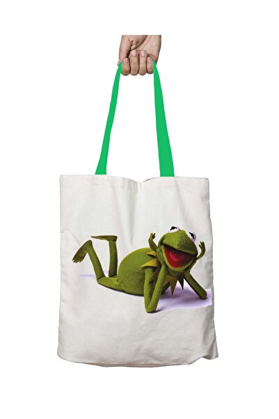 ART HEDİYE حقيبة كتف قابلة للغسل من شارع سمسم بمقبض أخضر