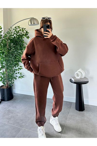 ASEDE Soft Textured 3 Thread Raised Elastic Tracksuit Set