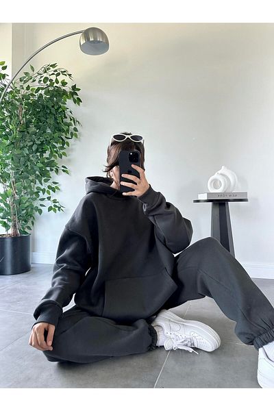 ASEDE Soft Textured 3 Thread Raised Elastic Tracksuit Set