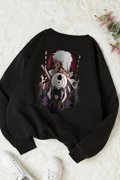 Massgai Hanorac oversize unisex cu imprimeu Naruto Anime - Hanorac cu guler r...