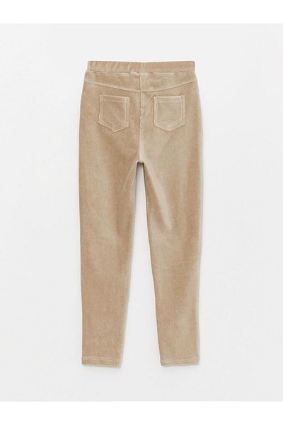 LC Waikiki Girl's Velvet Trousers with Elastic Waist