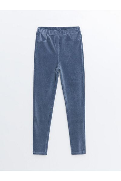 LC Waikiki Colanți pentru fete LCW Kids Indigo - Talie elastică
