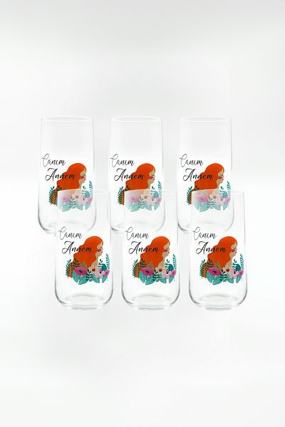 Paşabahçe 420015   6-Piece My Dear Mother Soft Drink Cup 470 Cc