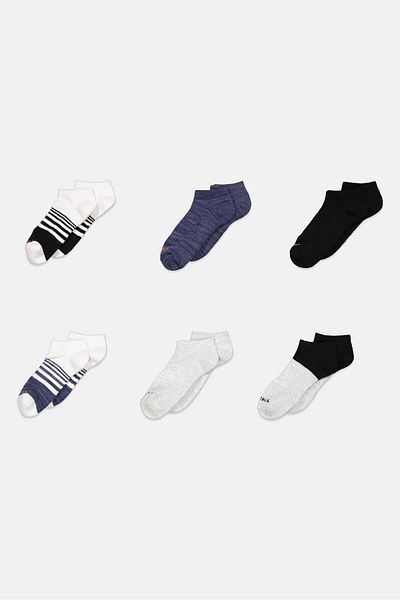 Merrell Men 6 Pairs Recycled Cushioned Socks, Black Combo