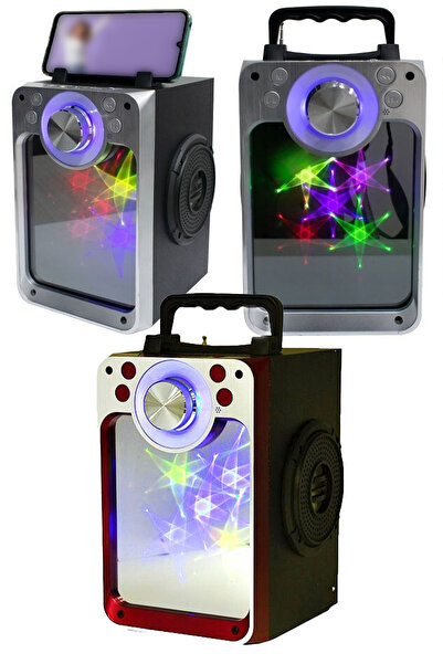 Gampus Retro Kendinden Ledli Portatif Bluetooth Hoparlör BT/USB/SD/FM/AUX Öze...