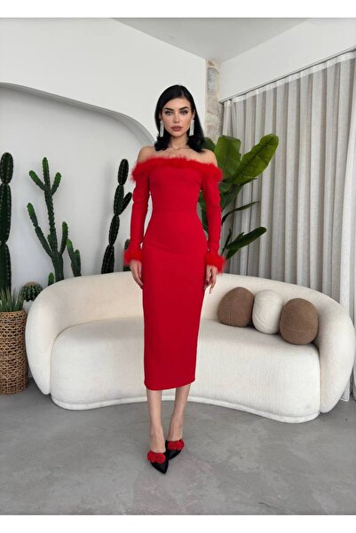 conconmoda Tasarım Püsküllü Atlas Elbise