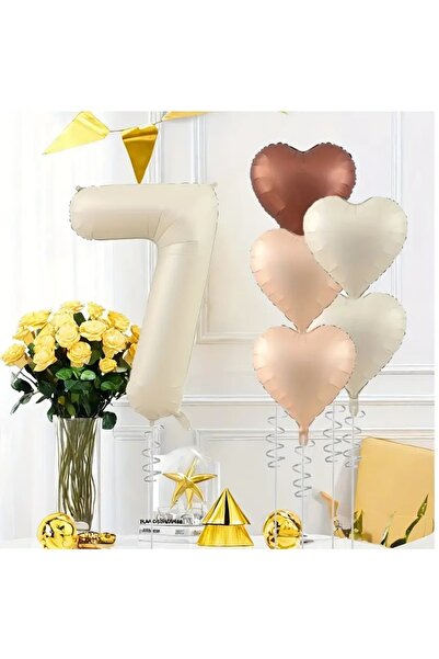 DÜVENCİ TİCARET Set de 6 baloane mari din folie cu numere și inimă - PENTRU Z...