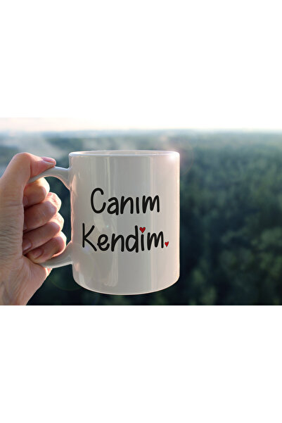 HEDİYENE BAK كوب شاي سيراميك مطبوع عليه My Dear Myself