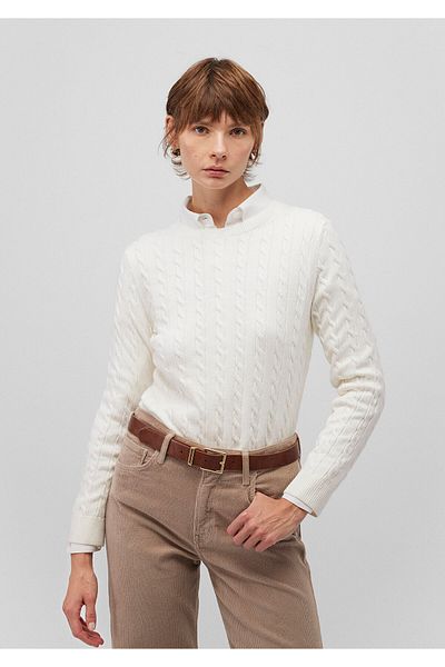 Mavi Pulover alb cu decolteu slim fit / croială strâmtă 1710341-70057
