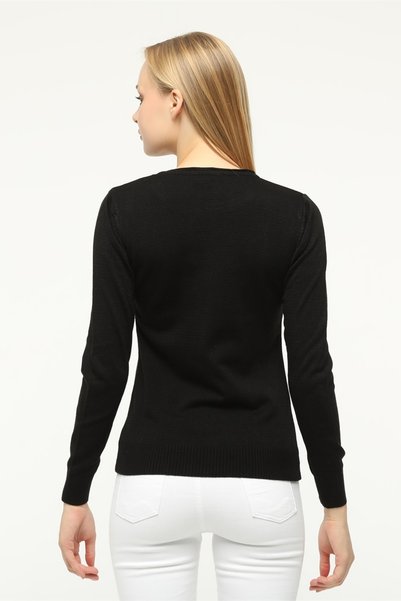 trender Sausage O-Neck Trender Women Sweater 503 Black
