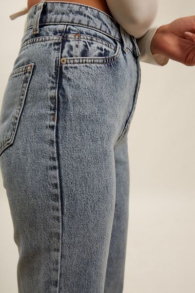 Bella denim Сини снежни дънки с висока талия Palazzo Wide Leg за жени