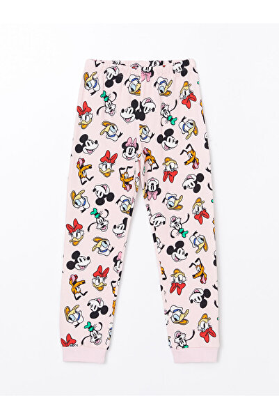 LC Waikiki Pyjama-Set für Mädchen mit Mickey-Mouse-Aufdruck und Rundhalsausschnitt