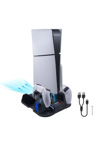 PGTECH PG-TECH GP-521 PS5 Slim Disk/PS5 Slim Dijital Uyumlu Multifonksiyonel Soğutucu Fan Şarj Stand
