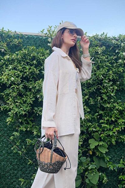 Clothing palette ÖNDEN DÜĞMELİ KETEN GÖMLEK