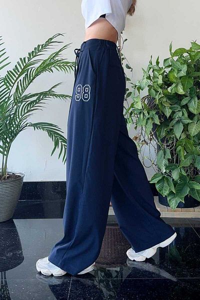 Clothing palette High Waisted Pants with Embroidery Detail