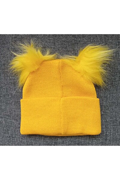 MYZİ STORE Baby Kids Unisex Pompom Knitwear Beanie