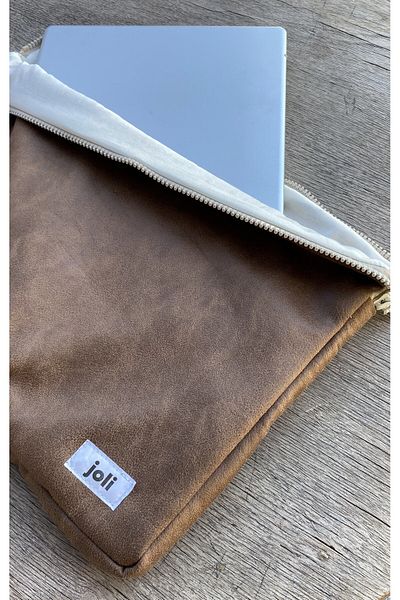 Joli حقيبة كمبيوتر وحقيبة كمبيوتر بنية اللون