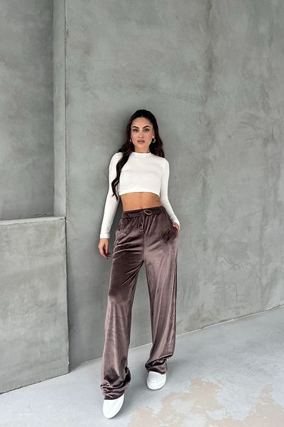Seda Yalçın Atelier Mink Paine Velvet Elastic Waist Trousers