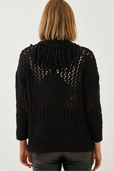 Bianco Lucci Kadın Saçaklı Triko Hırka 20246215