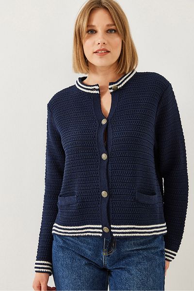 Bianco Lucci Women's Buttoned Pocket Detailed Knitwear Cardigan 20246247