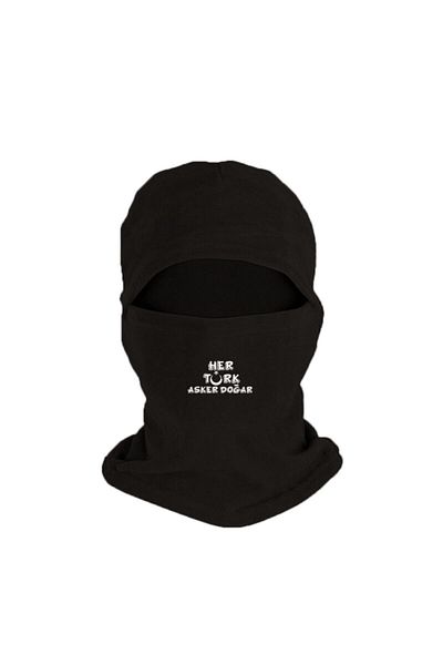 Fanze Black Fleece Snow Mask - Every Turkish Soldier Printed, Winter Rnz1466