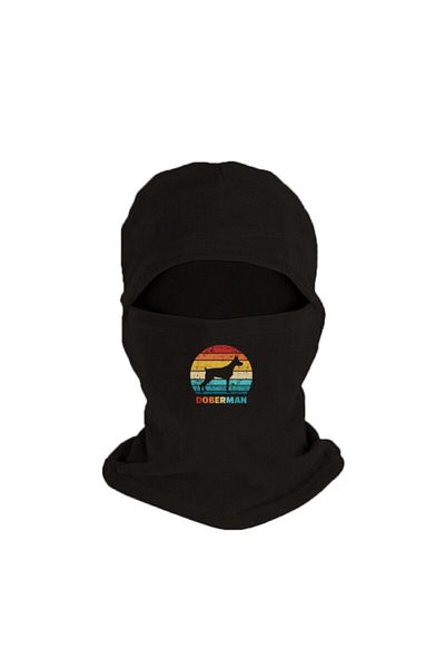 Fanze Winter Black Fleece Snow Mask - Doberman Printed, Rnz814