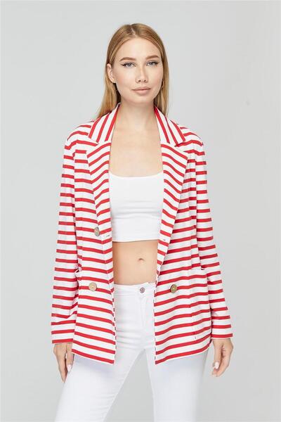 HomeStore Çizgili Penye Ceket