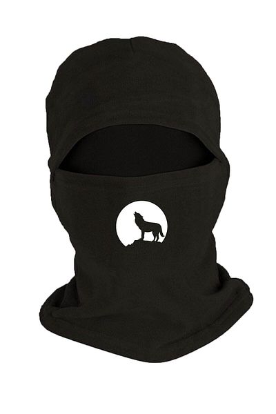 Fanze Winter Black Fleece Snow Mask - Ulayan Wolf Printed, Rnz817